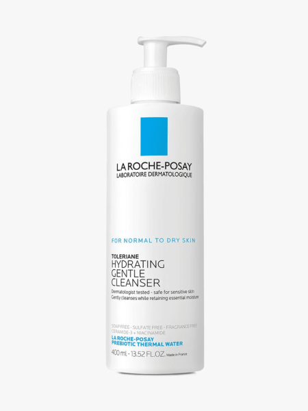 La Roche-Posay Toleriane Hydrating Gentle Cleanser in branded component on a light gray background